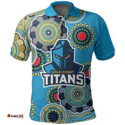 Custom Personalised Titans Rugby Aboriginal Vibe Polo Shirt Amazing Aussie