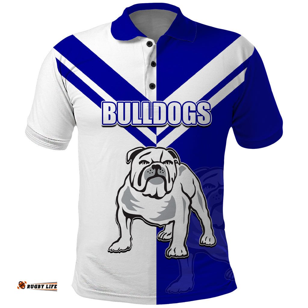 Custom Text And Number NRL Bulldogs Polo Shirt Mix Jersey