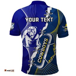 Custom Personalised Bulldogs Mix Cowboys Rugby Polo Shirt Sporty Style