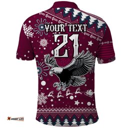 Custom Sea Eagles Rugby Polo Shirt Manly Boys Victory 2023 Christmas Vibe