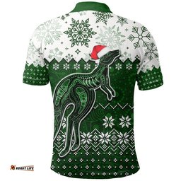 Aboriginal Christmas 2022 Kangaroo Polo Shirt Green Style Amazing Aussie