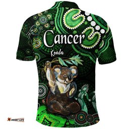Australian Astrology Polo Shirt Cancer Koala Zodiac Aboriginal Vibes - Green Amazing Aussie