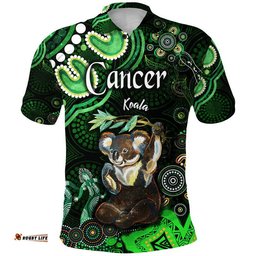 Australian Astrology Polo Shirt Cancer Koala Zodiac Aboriginal Vibes - Green Amazing Aussie