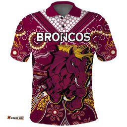 Custom Text And Number Broncos Rugby Polo Shirt Indigenous Pattern Artsy Ver.01 Amazing Aussie