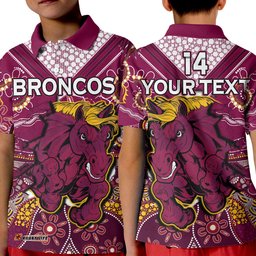 Custom Text And Number Broncos Rugby Polo Shirt Indigenous Pattern Artsy Ver.01 Amazing Aussie