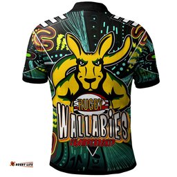 Wallabies Rugby Polo Shirt - Custom Kangaroo Rugby Championship Sport Aboriginal Culture Personalised Player And Number Polo Shirt Amazing Aussie