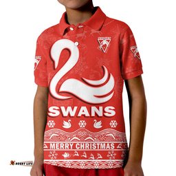 Custom Personalised And Number Sydney Swans Unique Winter Season Polo Shirt Swans Merry Christmas Amazing Aussie