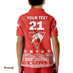 Custom Personalised And Number Sydney Swans Unique Winter Season Polo Shirt Swans Merry Christmas Amazing Aussie