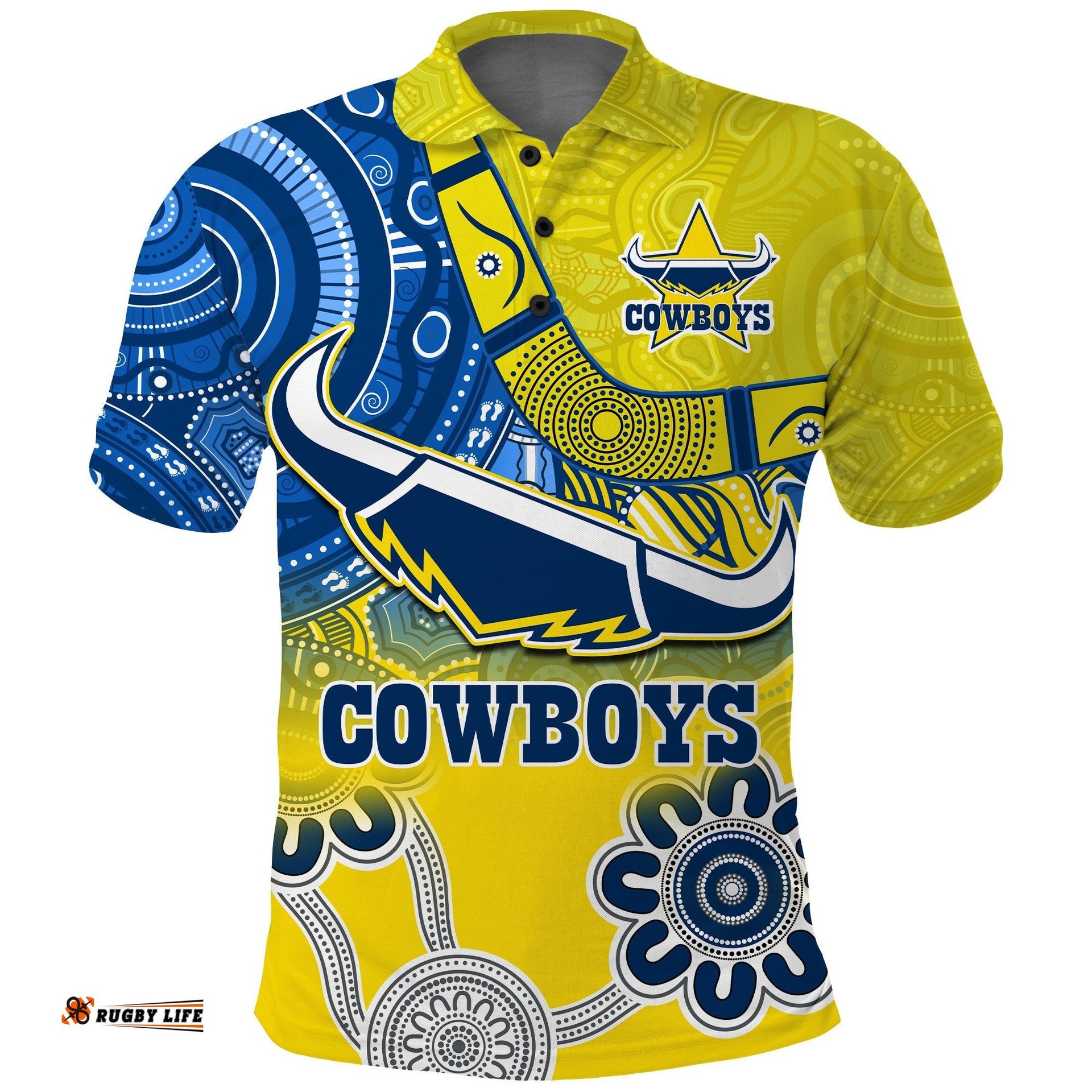 Cowboys Rugby Polo Shirt Aboriginal Boomerang Go Premiers North Queensland Amazing Aussie