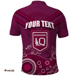 Custom State of Origin NSW Blues Vs QLD Maroon Rugby Polo Shirt Maroon Style