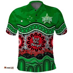 Custom Text And Number Stars Cricket ANZAC Polo Shirt Melbourne Poppy Aboriginal Camouflage Amazing Aussie