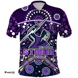 Custom Personalised Storm Rugby Polo Shirt Melbourne Boomerang Indigenous Dots Amazing Aussie