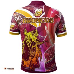 NRLW Broncos Rugby Polo Shirt - Custom Rugby Ball Indigenous Aboriginal Broncos Women Polo Shirt Amazing Aussie