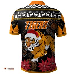 Tigers Rugby Christmas Polo Shirt - Custom Tigers Merry Christmas Aboriginal Polo Shirt Amazing Aussie