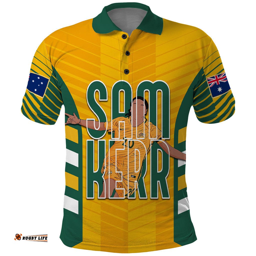 Custom Australia Matildas Polo Shirt Sam Kerr Legend