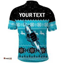 Custom Personalised Port Adelaide Football Polo Shirt Magentas Indigenous Merry Christmas Amazing Aussie