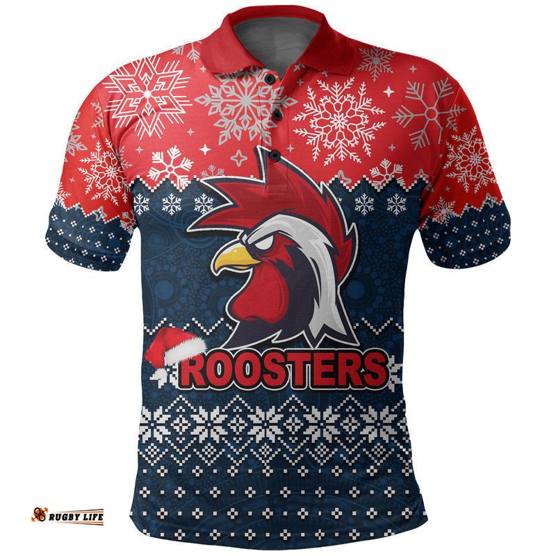 Roosters Rugby Polo Shirt Christmas 2022 Amazing Aussie