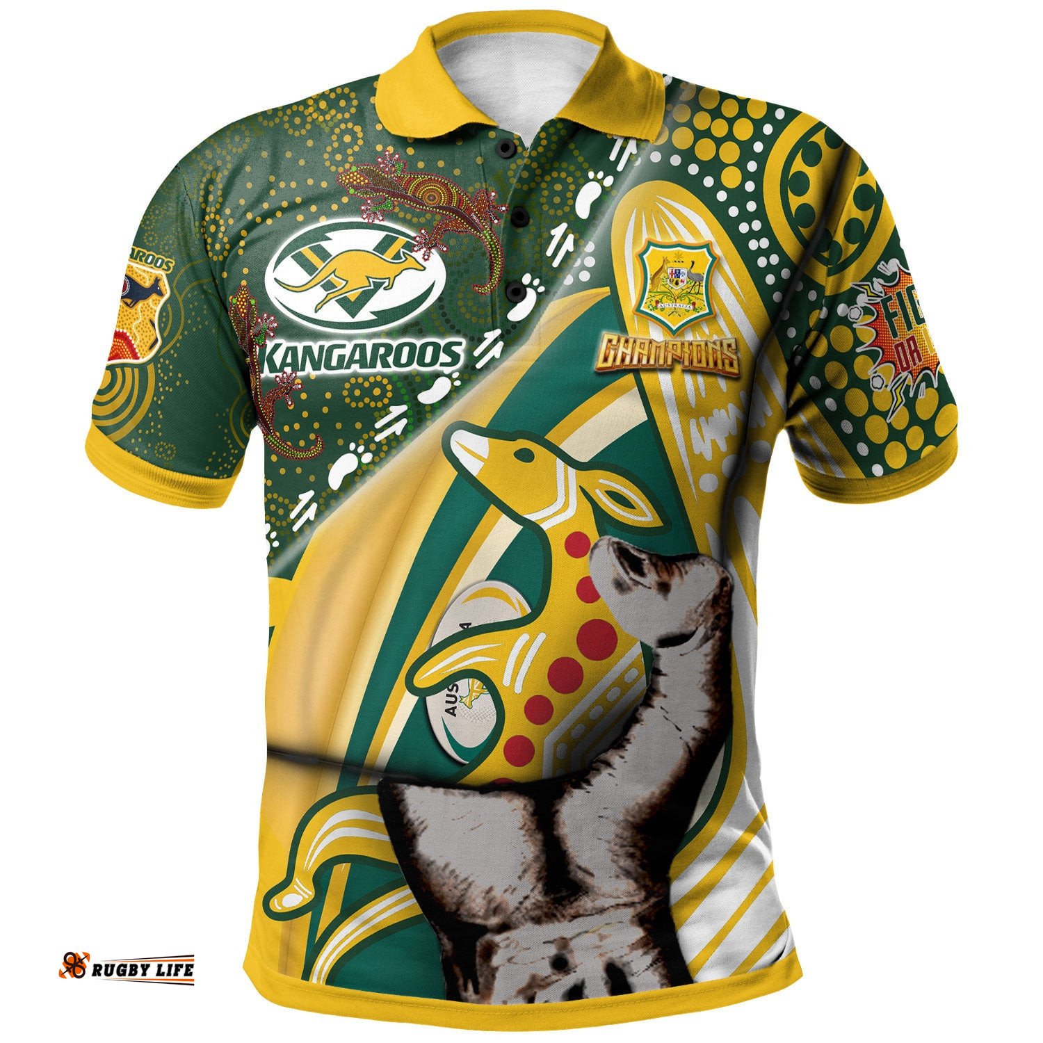 Australian Kangaroos Rugby Patronage Polo Shirt - Custom The Kangaroos Bloods In My Veins Indigenous Aboriginal Polo Shirt Amazing Aussie