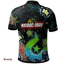 Australia NAIDOC Week 2022 Custom Polo Shirt - Torres Strait Island NAIDOC Week 2022 Quotes Get Up, Stand Up, Show Up Aboriginal Inspired Polo Shirt Amazing Aussie