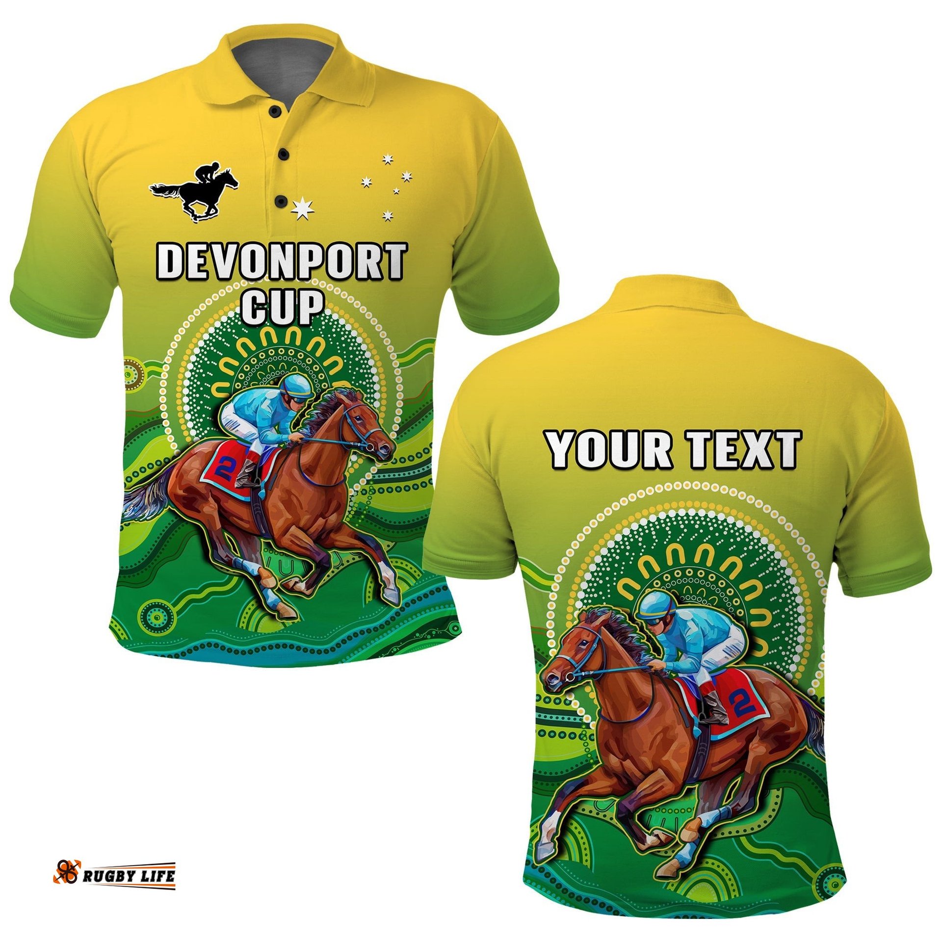 Custom Personalised Australia Devonport Cup 2023 Polo Shirt Horse Racing Indigenous Art Amazing Aussie
