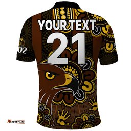 Custom Personalised AFL Hawthorn Hawks 1902 Aboriginal Polo Shirt Amazing Aussie