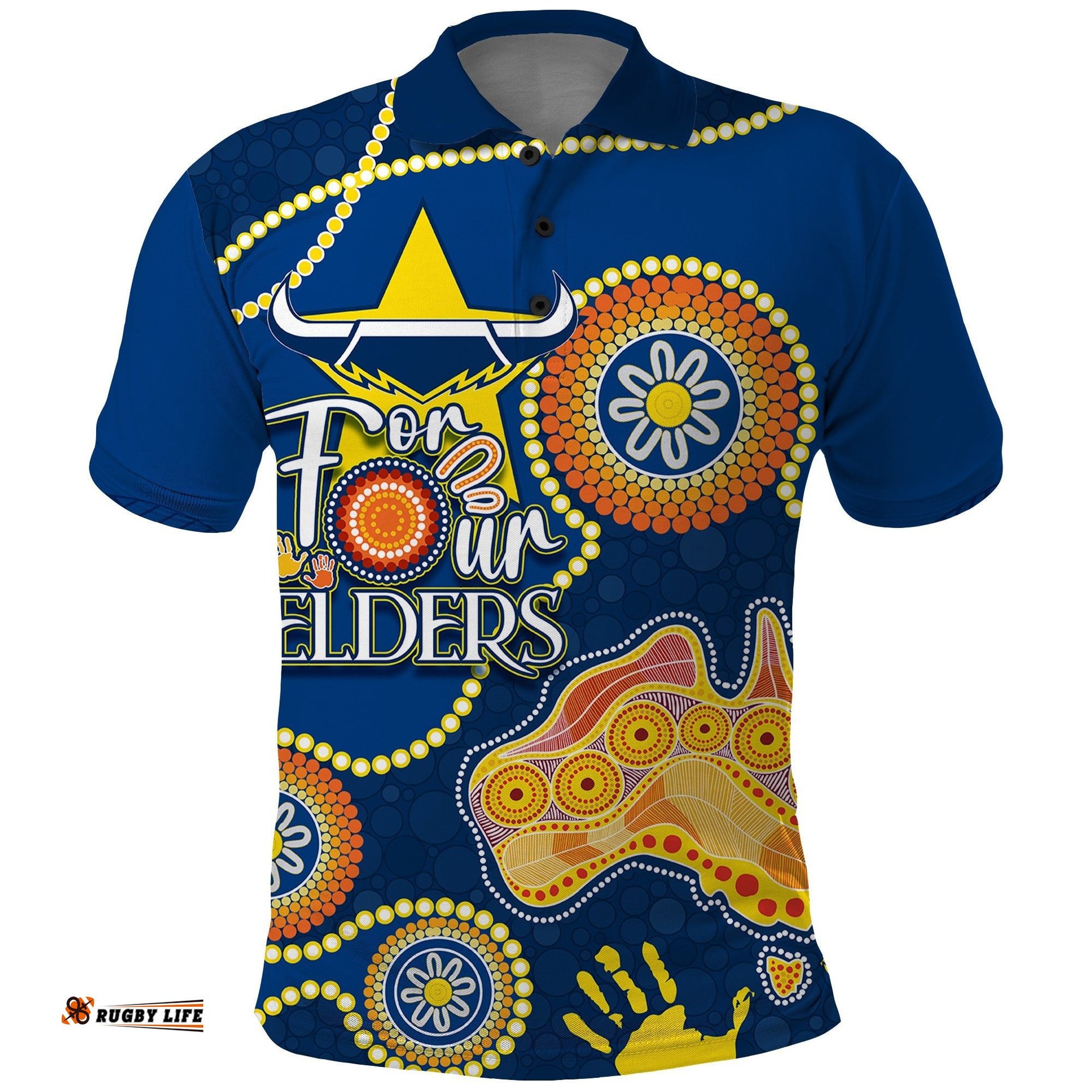 Personalised NAIDOC Week 2023 NRL Cowboys For Our Elders Polo Shirt Amazing Aussie