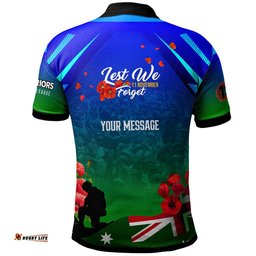 Warriors Rugby Polo Shirt - Custom Warriors Remembrance Day Lest We Forget Poppies Polo Shirt Amazing Aussie