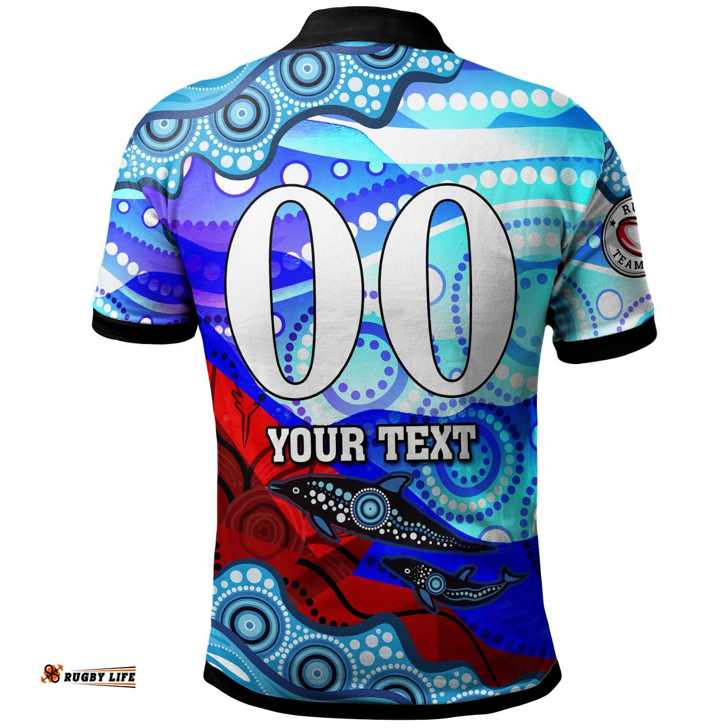 NRLW Knights Rugby Polo Shirt - Custom Woman Knights with Aboriginal Dot Painting Style Player And Number Woman Polo Shirt Amazing Aussie
