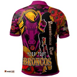 Broncos Rugby Polo Shirt - Custom Broncos Remembrance Day '' We Will Not Forget '' Quotes Polo Shirt Amazing Aussie