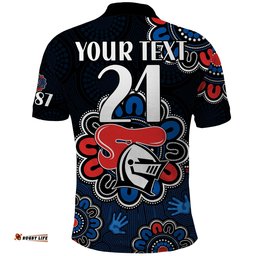 Custom Personalised NRL Newcastle Knights Rugby Novocastrians 1987 Aboriginal Polo Shirt Amazing Aussie