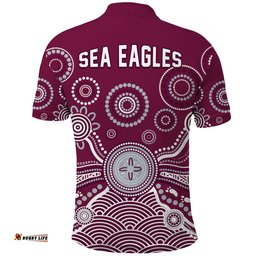 Sea Eagles Polo Shirt Manly Warringah 1946 Indigenous Painting Amazing Aussie