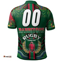 Rabbitohs Rugby Polo Shirt - Custom Rabbitohs Rugby Ball Aboriginal Indigenous Sport Style Polo Shirt Amazing Aussie