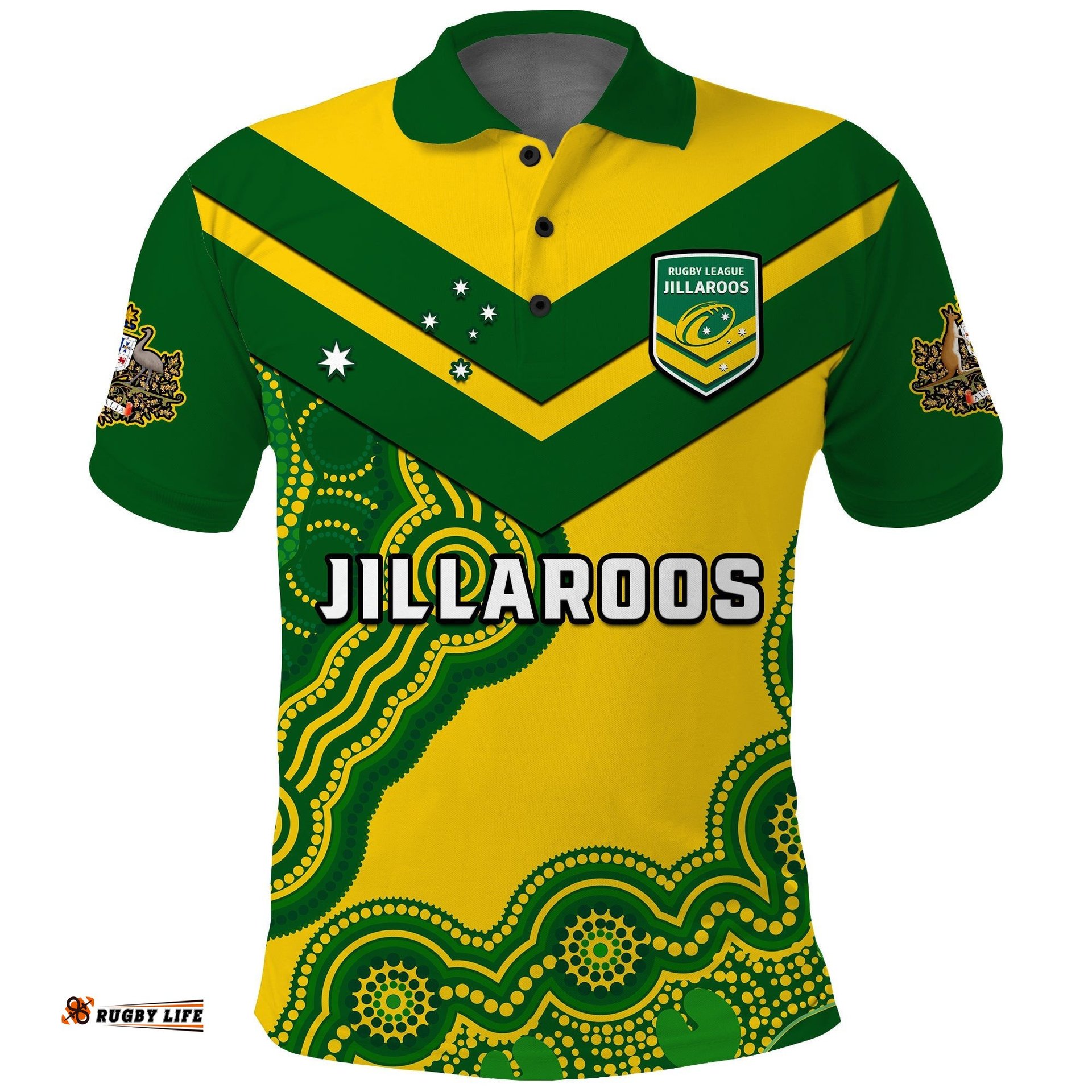 Australia Rugby Polo Shirt Jillaroos Champions Indigenous Yellow Style Amazing Aussie