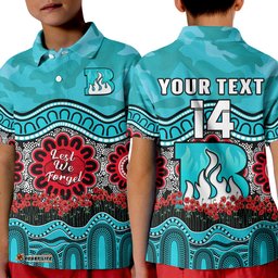 Custom Text And Number Brisbane Heat Cricket ANZAC Polo Shirt Poppy Aboriginal Camouflage Amazing Aussie