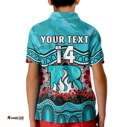 Custom Text And Number Brisbane Heat Cricket ANZAC Polo Shirt Poppy Aboriginal Camouflage Amazing Aussie