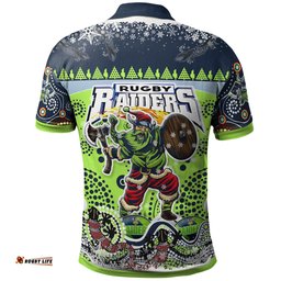 Raiders Rugby Christmas Polo Shirt - Custom Merry Viking Raiders Christmas Indigenous Polo Shirt Amazing Aussie