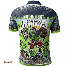 Raiders Rugby Christmas Polo Shirt - Custom Merry Viking Raiders Christmas Indigenous Polo Shirt Amazing Aussie