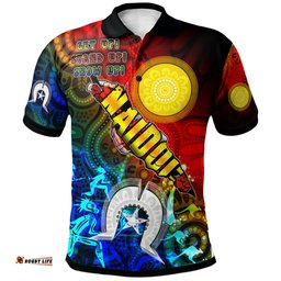 Australia NAIDOC Week 2022 Polo Shirt - Custom NAIDOC Week 2022 Aboriginal Inspired Dot Art Painting With Hunting "Get up, Stand up, Show up," Polo Shirt Amazing Aussie
