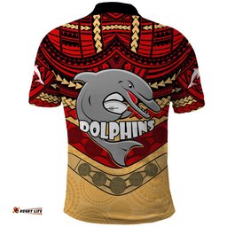 Dolphins Rugby Polo Shirt Polynesian and Aboriginal Vibe