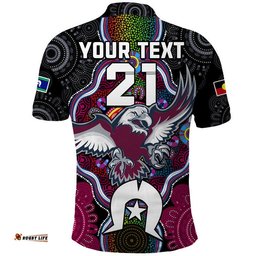 Custom Personalised Sea Eagles Rugby NAIDOC Week Polo Shirt Indigenous Amazing Aussie