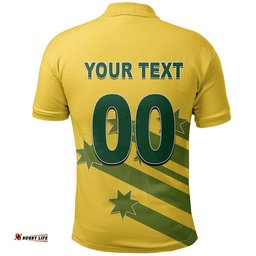 Custom Personalised And Number Australia Cricket Polo Shirt Style 1999 No.1 Amazing Aussie