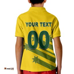 Custom Personalised And Number Australia Cricket Polo Shirt Style 1999 No.1 Amazing Aussie