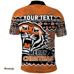 Custom Personalised Wests Tigers Aboriginal Christmas Vibe Gold Version Polo Shirt Amazing Aussie