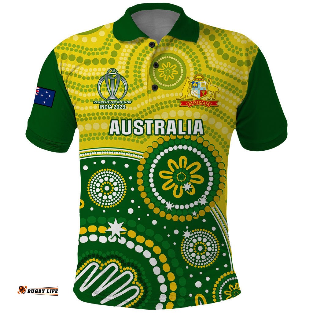 Australia Cricket Polo Shirt Aboriginal 2023 Go Champions World Cup