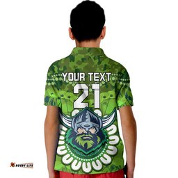 Custom Personalised Raiders Rugby ANZAC Polo Shirt Camouflage Poppy Amazing Aussie
