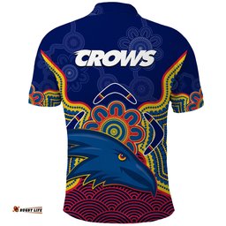 Adelaide Football Polo Shirt Crows Aboriginal Art Amazing Aussie