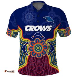Adelaide Football Polo Shirt Crows Aboriginal Art Amazing Aussie