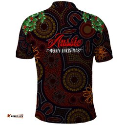 Aboriginal Christmas Polo Shirt Aussie Koala Christmas Tree with Aboriginal Inspired