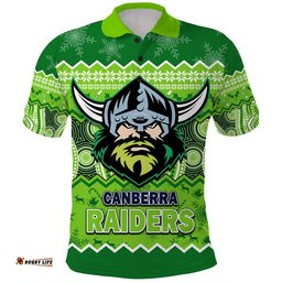 Canberra The Green Machine Raiders Aboriginal Christmas Vibe Polo Shirt Amazing Aussie