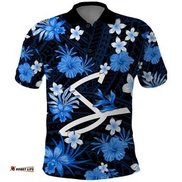Australian Strikers Cricket Polo Shirt Baeuty Pacific Hibiscus and Polynesian Pattern